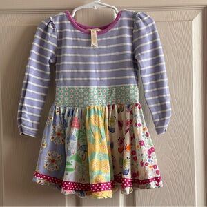 Matilda Jane Colorful Striped and Patterned Dress Toddler Size 2